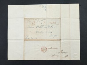 1844 antique STAMPLESS COVER LETTER whitinsville ma WHITIN & SONS loom designer