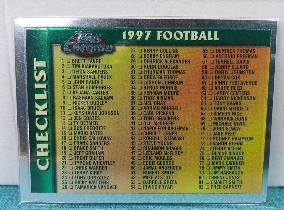Футбольные карточки Topps Chrome 1997 NFL. Случайно вставлено ~ набор отсутствует #68 - Изображение 4 из 4