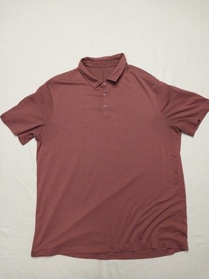 Lululemon Mens XL Red Performance Polo Shirt Technical Athletic Golf Top