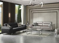 Moderne Zweifarbige Wohnzimmer Sitzgarnitur 3-Sitzer Sofa Couchtisch