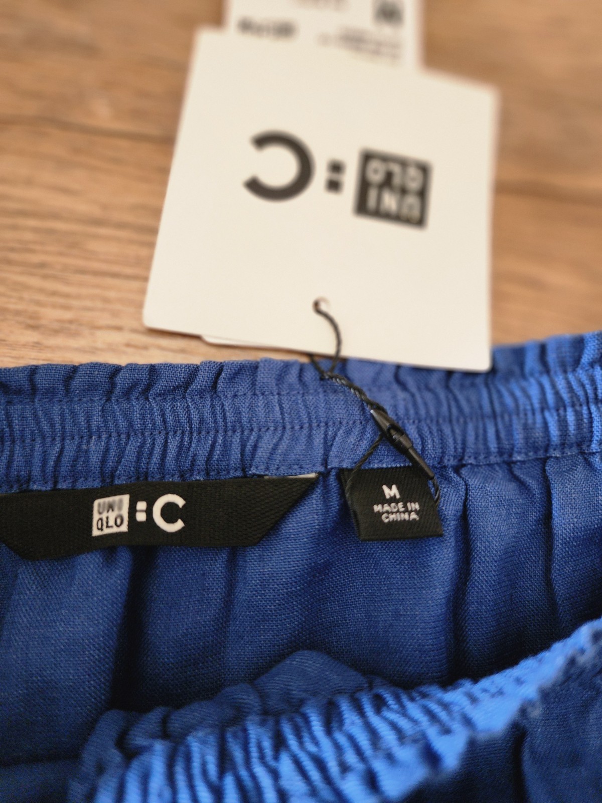 NEW UNIQLO X Clare Waight Keller Linen Cotton Peasant  Blouse Cropped Top M Blue thumbnail 4