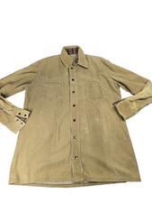 RARE 1970's Lee Beige West Cal. 45 CowboyCore Snap Front Corduroy Shirt L Large