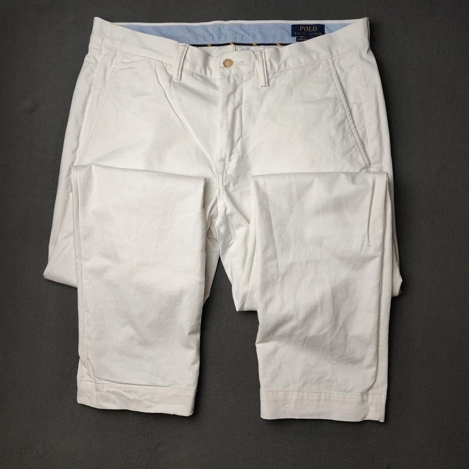 Polo Ralph Lauren Pants Mens 33x30 White Stretch Straight Fit The Polo Chino - Image 3 of 4
