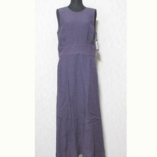 Aga 100% Linen Sleeveless Backless Long Maxi Dress, Size 38, Purple Women USED