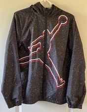Air Jordan Kids Jumpman Hooded Windbreaker Jacket Boys Paint Splatter Youth XL