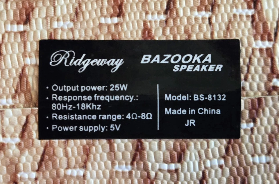 Ridgeway Bazooka Speaker Woofer Portable Bluetooth Enabled New - Image 3 of 4
