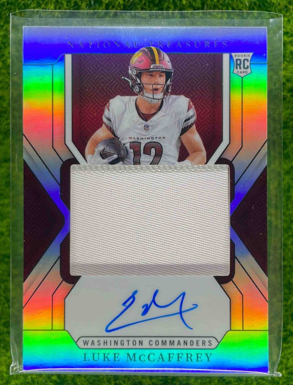 2024 Panini National Treasures #176 Luke McCaffrey RC Patch Auto Premium 6/35