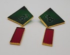 Stunning Nero Design Glass Earrings Artist Nermin Tas Green Red Etched — photo 5