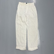 Vintage 90s Polo Ralph Lauren White Linen Trousers 29x30 1990s