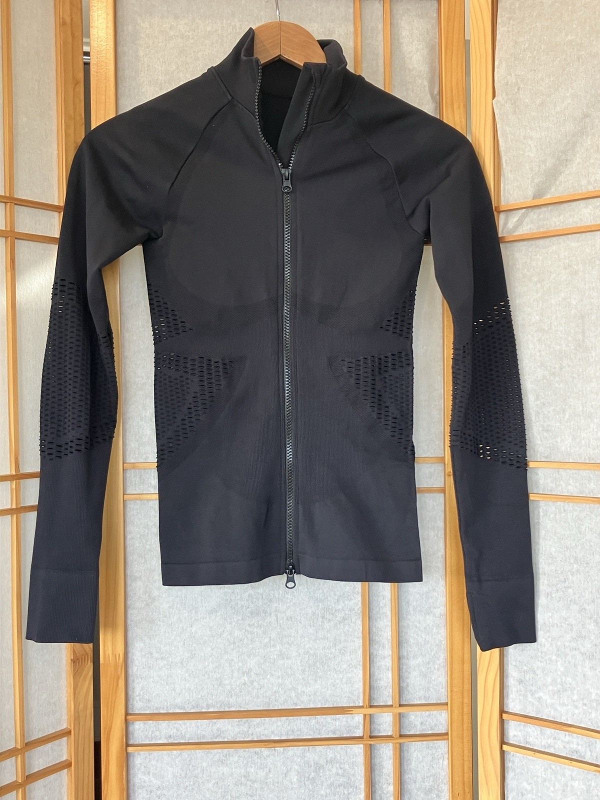 Fabletics Black Compression Fitted Full Zip Athle… - image 1