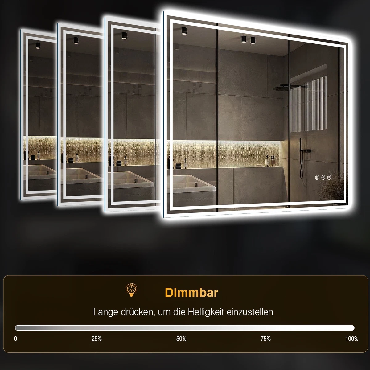 LED Badezimmerspiegel mit Beleuchtung Badspiegel Wandspiegel Beschlagfrei IP44
