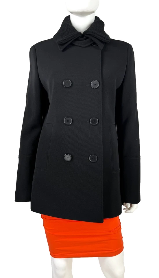 $4K Akris 10 US 46 IT 40 D M Abrigo Chaqueta Cuello Desprendible Pasarela Auténtico Foto 2 de 4