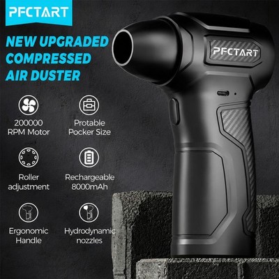 Compressed Air Duster,Rechargeable 200,000 RPM Electric Dust Air Blower Cordless