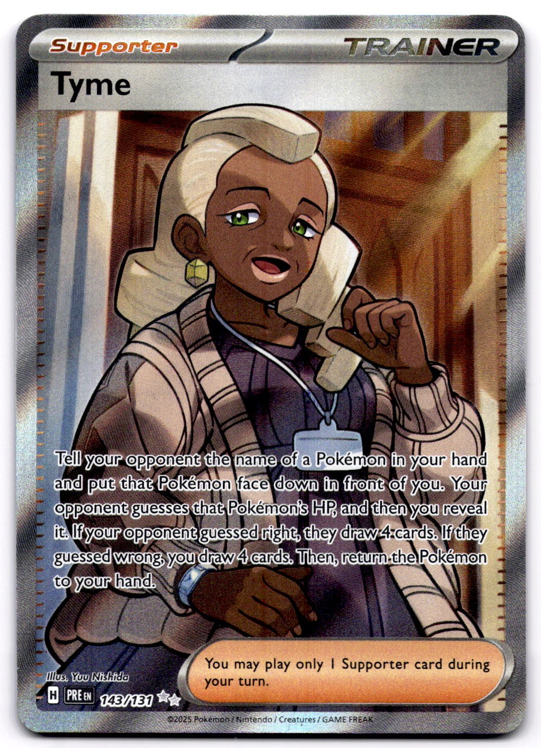 Tyme 143/131 SV Prismatic Evolutions Ultra Rare Pokemon Card - NM
