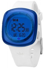 NEW ADIDAS TOKYO WHITE BLUE RESIN POLYURETHANE BAND,DIGITAL DIAL WATCH ADH6024