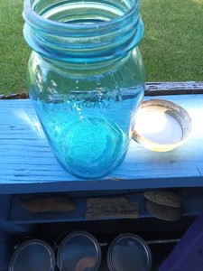 Ball Perfect Mason Blue Glass Canning Jar Bottle Type Jar