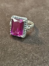 4CT Pink Sapphire 925 Solid Sterling Silver Ring Jewelry Sz 7
