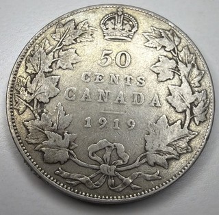 1919 Canada 50 Cents Silver Coin R72