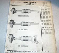 THOR Power Tool, Parts List Air Rotary Grinder, 6GB, 6GL & 6GG from 1963