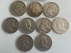 8 Silver Circulated Benjamin Franklin half dollars