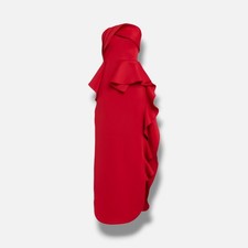 Jovani Women's Red Flutter Strapless Gown Dress Size 12