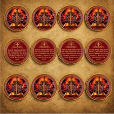12XArmor of Faith Christian Coin Ephesians 6:17  Verse Religious Medallion Gifts
