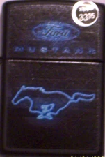 New ZIPPO Windproof Oil USA Lighter 48404 Ford Mustang Running Oval Black Matte