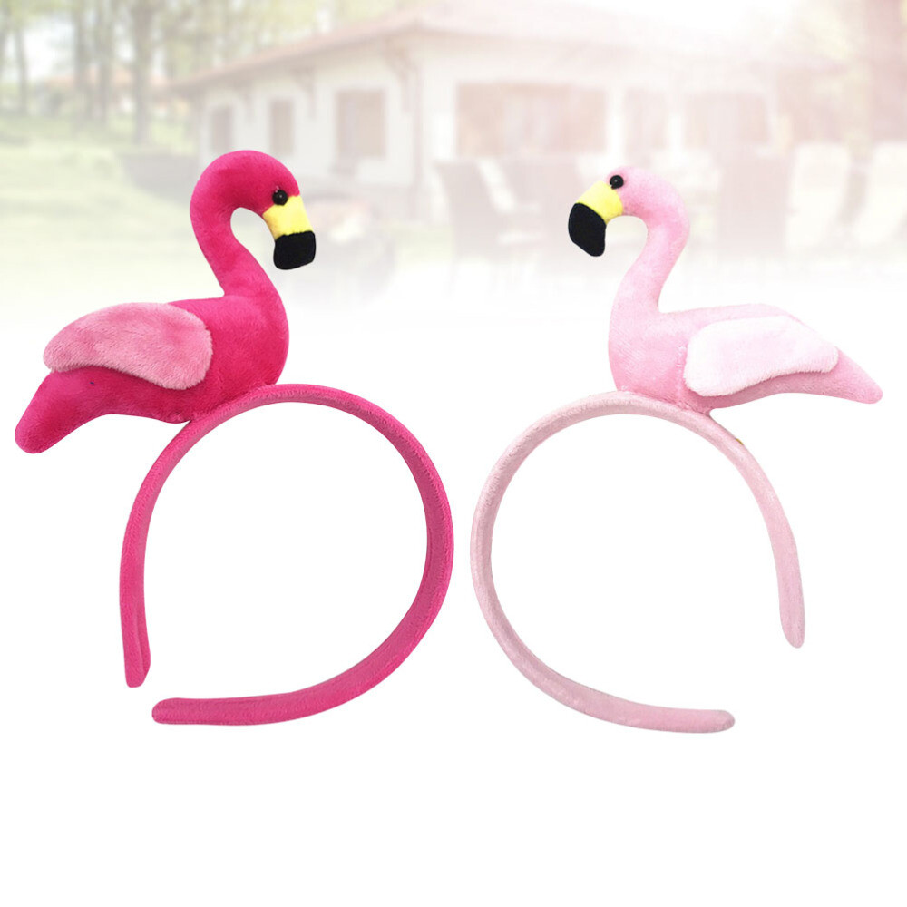 Cerchietto Per Capelli Con Flamingo Rosa - Testa Boppers Per Feste Tropicali, Carnevale, Hawaii - Accessorio Luau Per Adulti E Bambini - copertina