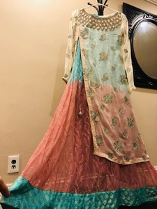 indian embroidered chiffon frock