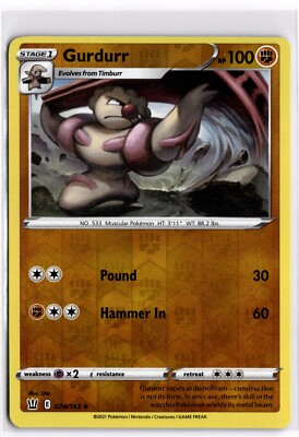 Pokemon TCG Gurdurr 074/163 Swsh05: Battle Styles Reverse Holo
