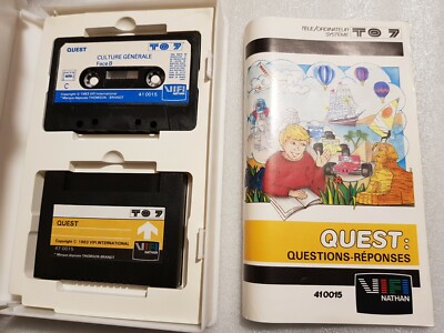 QUEST CULTURE GÉNÉRAL jeu pour THOMSON MO5 TO7 1984 rare cassette + cartouche EUR 49,00 - FR