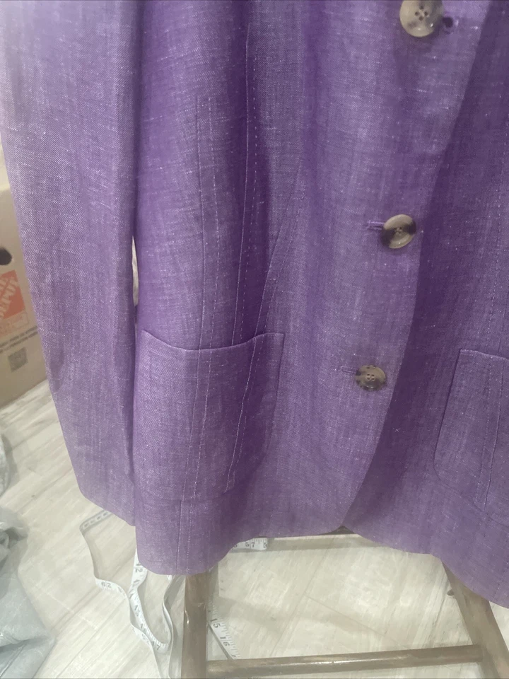 DE COLECCIÓN KITON Napoli Damas Traje 3 Piezas Lino Cachemira Seda Talla 42 Chaqueta Falda Chaleco Foto 4 de 4