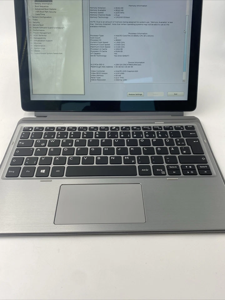 Dell Latitude 7200 | 2-in-1 Tablet | i5-8 | 8GB | 256GB | 12,3" | WIN 11 | LTE - Bild 3 von 4