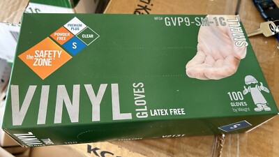 Safety Zone Vinyl Exam Gloves Clear SMALL [Box of 100] GVP9-sm-1c