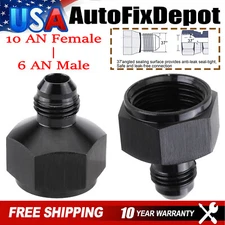 2X Universal 10 AN Female - 6 AN Male Flare Fitting Reducer Adapter 10AN to 6AN