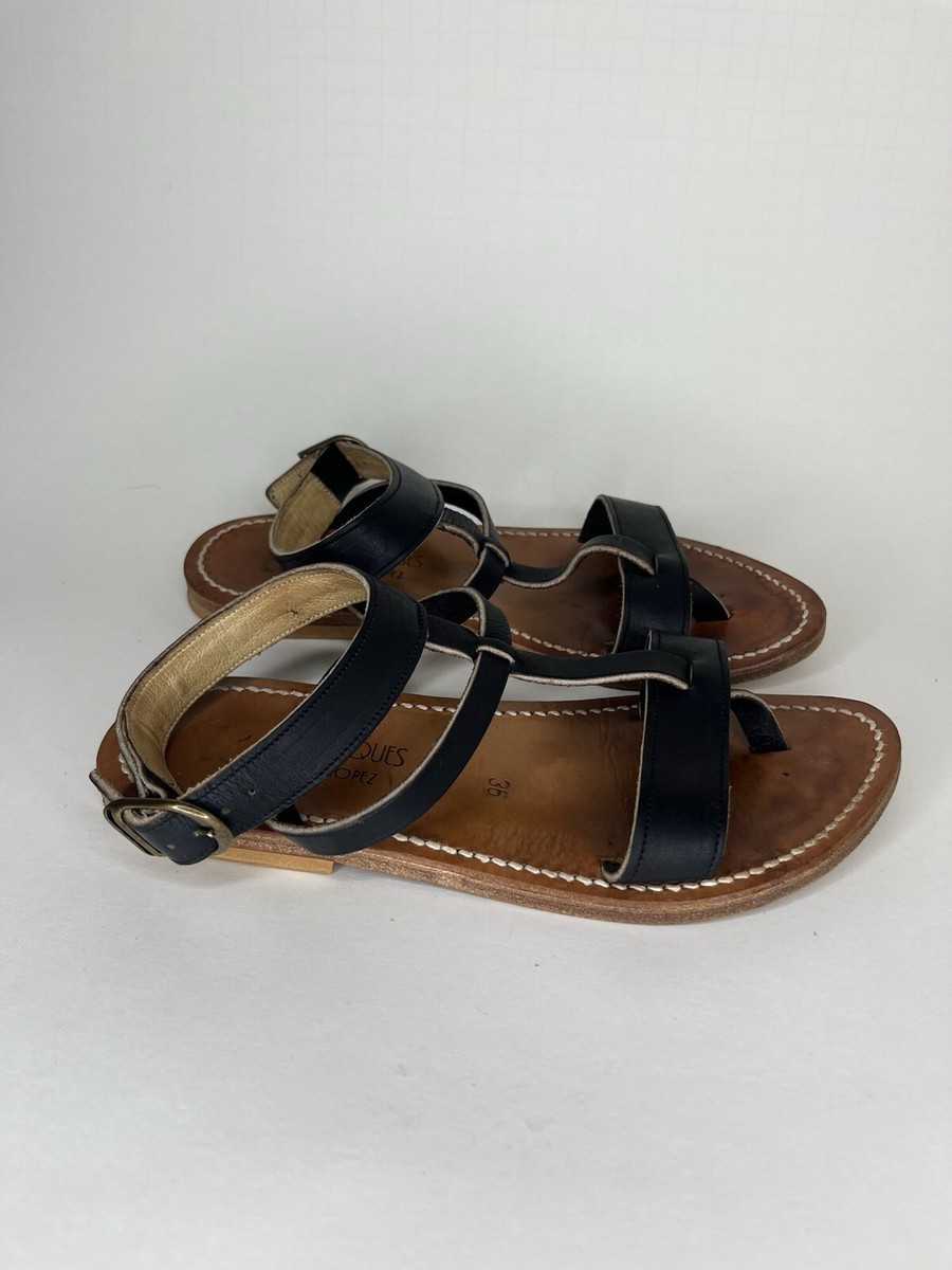 K Jacques St Tropez Sandals Womens Size 36 US Gladiator Ankle