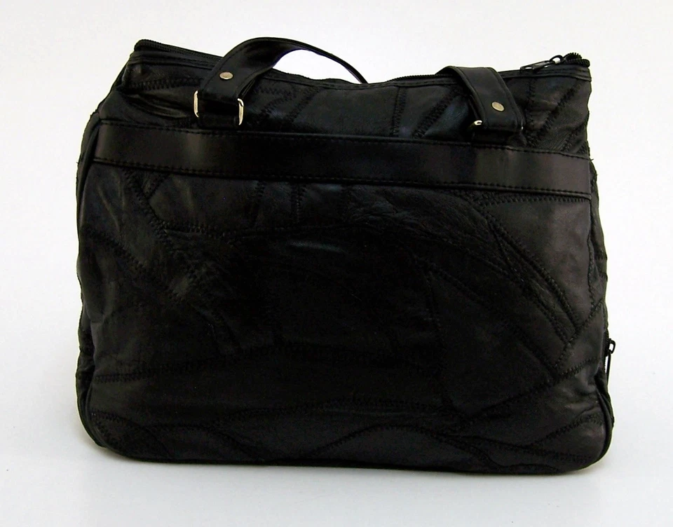 Damen Handtasche - M.C.A. YOUNG FASHION - schwarz Patchwork Leder - Bild 3 von 4