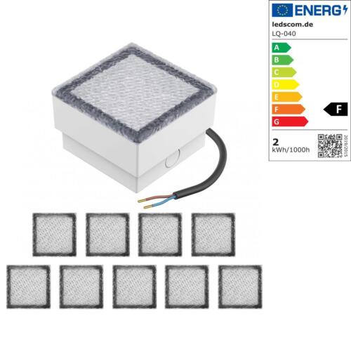 10x LED Pflasterstein Bodeneinbauleuchte CUS für außen, IP67, eckig, 10 x 10cm, - Afbeelding 1 van 8