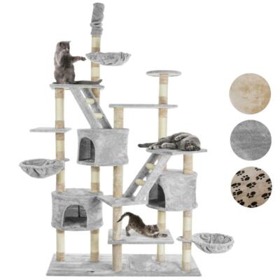 happypet  deckenhoher Kratzbaum große Katzen stabil Sisal-Kratzsäulen, GRAU