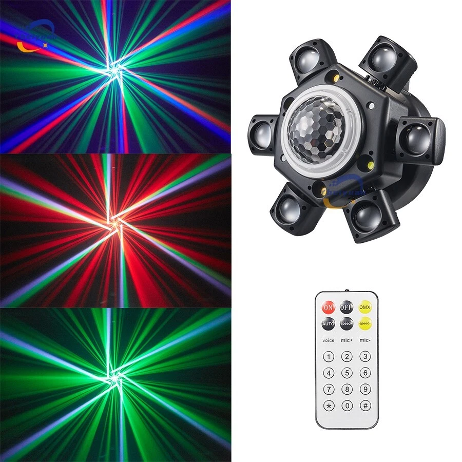 Six-arm moving head beam light remote control magic ball DJ disco effect light - Image 2 of 4
