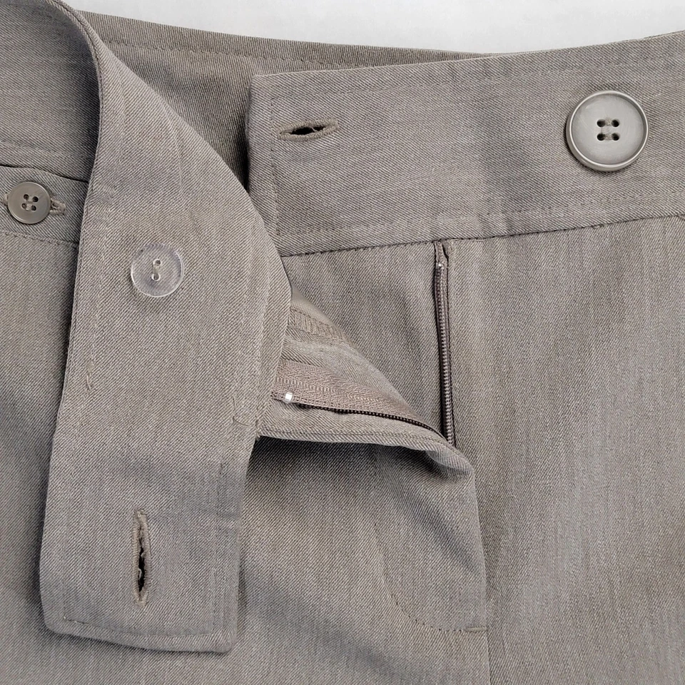 Pantalones de vestir rectos efecto ajustado East 5th para mujer talla 6 marrón claro trabajo oficina Foto 4 de 4