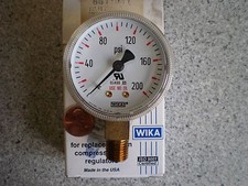 WELDING PRESSURE REGULATOR  GAUGE WIKA 8611041 0-200 PSI OXYGEN ARGON NITROGEN 