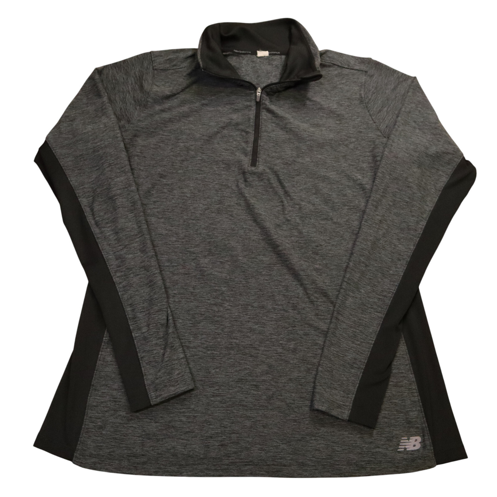 New Balance Womens Medium 1/4 Zip Pullover Athletic Shirt Thumb Holes Running