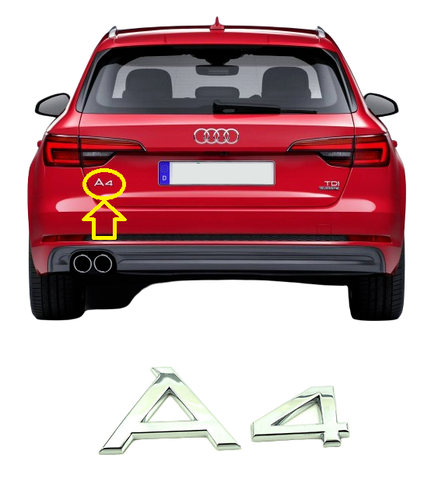 STEMMA TARGHETTA SCRITTA LOGO FREGIO BAULE POSTERIORE AUDI A4 OTTIMA QUALITA' - Foto 4 di 4