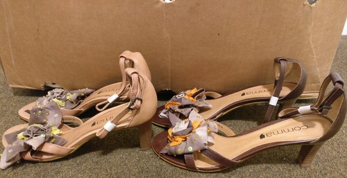 20 PAIRS LEATHER SLING BACK BEADED FLOWER SANDALS 36 37 38 39 40 41 42 2 COLORS - Picture 3 of 4