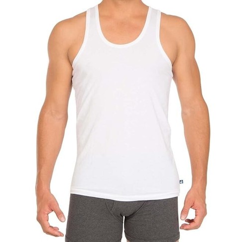 Combed Cotton Rib Square Neck Gym Vest Multicolour Size L Style US54 Free Shipp - Picture 6 of 8