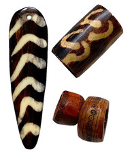 Pendants, Beads, Buffalo Bone, Special Lot of 4 Pcs, Rare Styles, 1 to 3 Inches