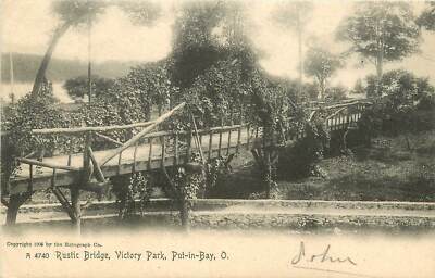 Ohio, OH, Put-in-Bay, Rustic Bridge, Victory Park UDB pre-1907 Postcard