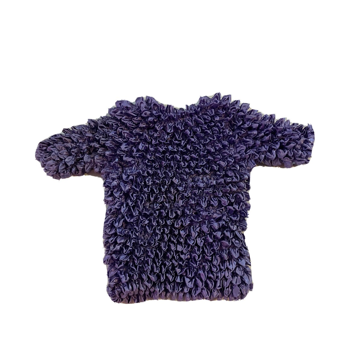 Vtg 90s Y2K Crinkled Scrunched Expandable Popcorn Top Purple