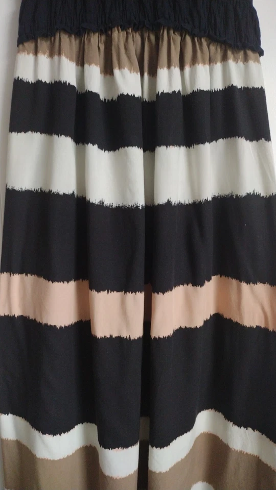 Maxi Vestido Liz Lange Mujer Multicolor Rayón Cuello en V Sin Mangas Plisado Talla XS Foto 2 de 4